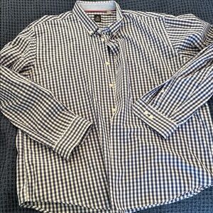 Classic Blue and White Checkered Men's Shirt